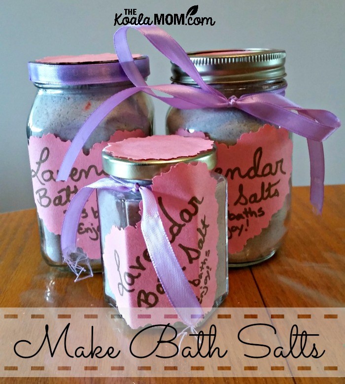 handmade gift ideas for teenager: bath salts